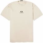 Balenciaga Men's Small Logo T-Shirt in Light Beige/Black