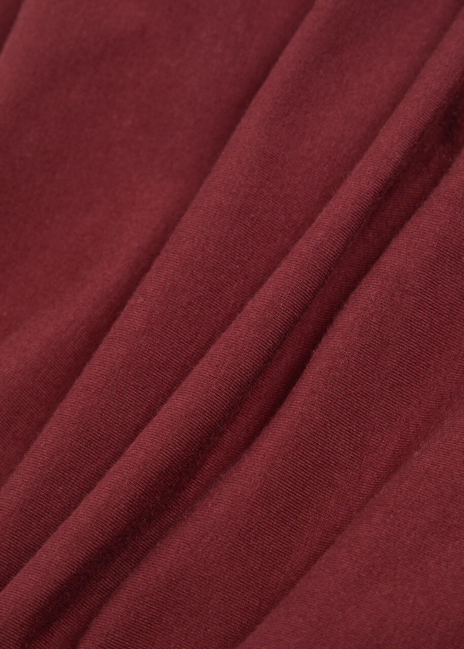 Reformation Trish Ruched Stretch-cotton top Burgundy