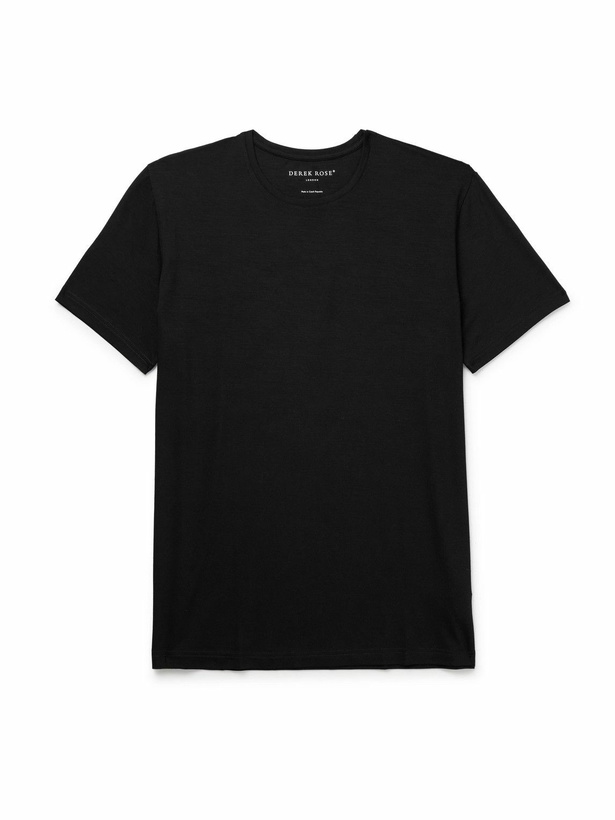 Photo: Derek Rose - Basel Stretch Micro Modal-Jersey T-Shirt - Black
