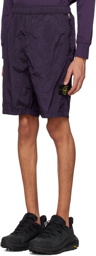 Stone Island Purple Concealed Drawstring Shorts
