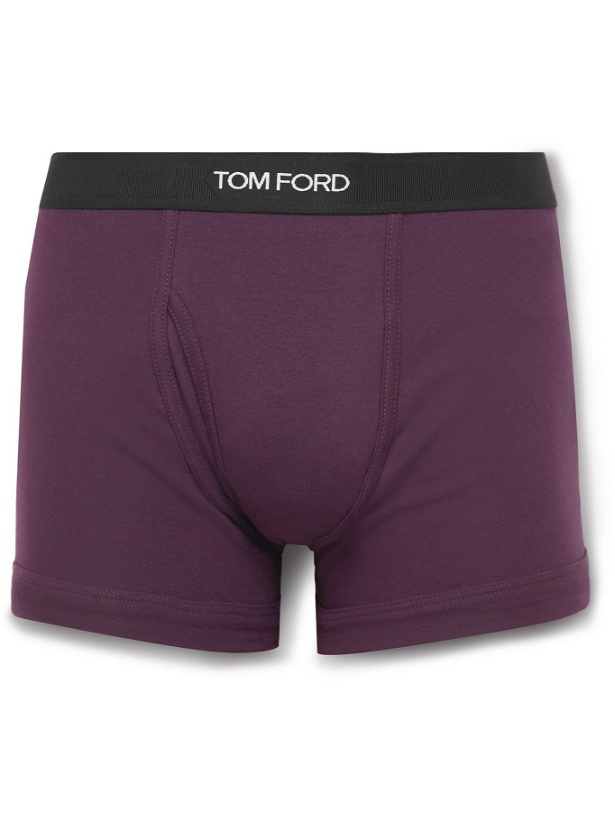 Photo: TOM FORD - Stretch-Cotton Boxer Briefs - Purple