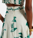 Agua by Agua Bendita Bergamota embellished floral cotton maxi skirt