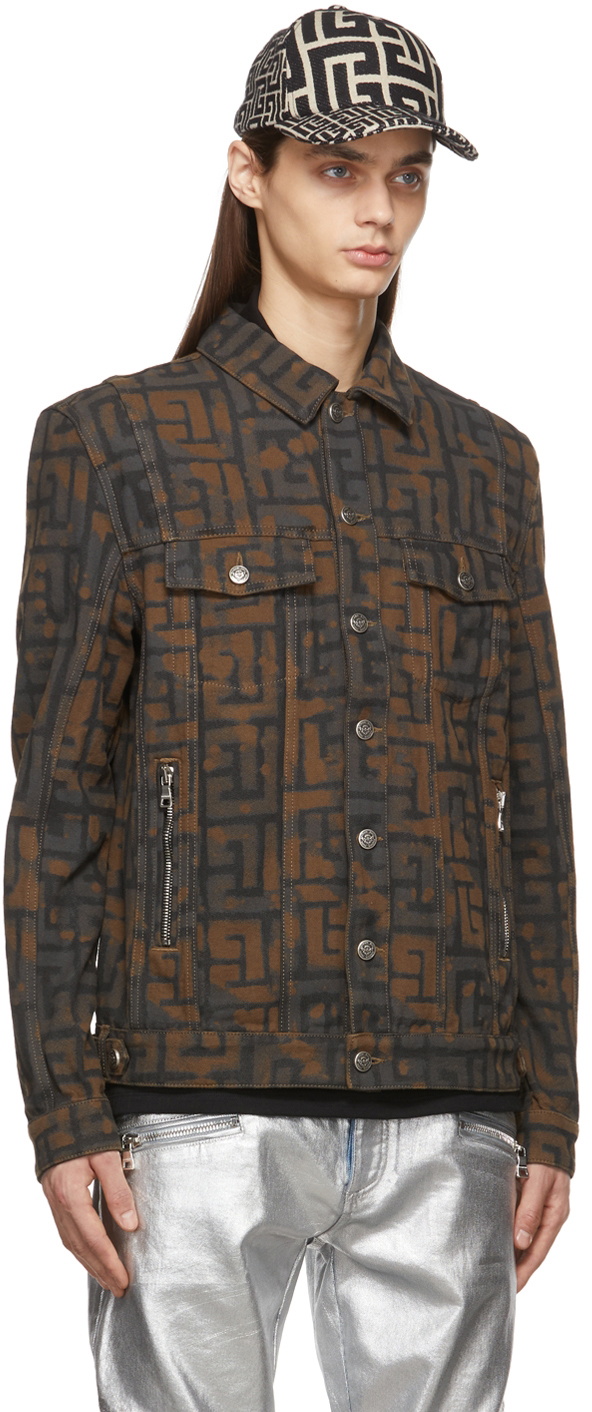 Balmain Monogram Leather Jacket