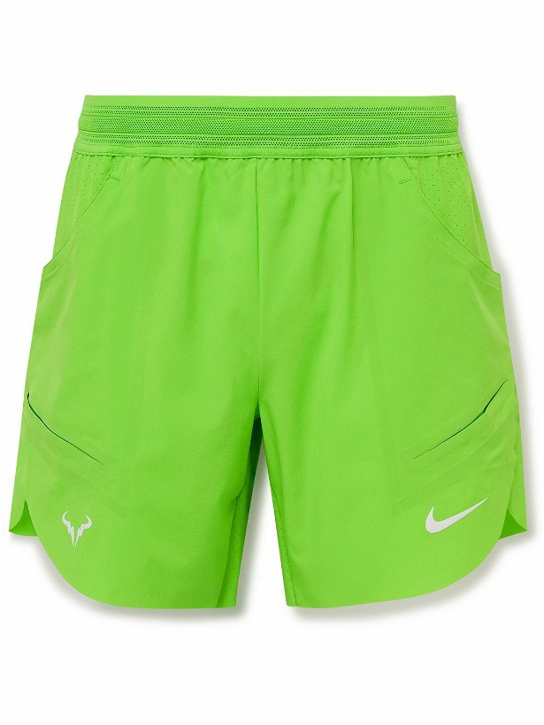 Photo: Nike Tennis - NikeCourt Rafa Straight-Leg Dri-FIT ADV Tennis Shorts - Green