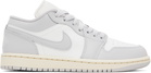 Nike Jordan White & Gray Air Jordan 1 Low Sneakers