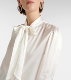 Alessandra Rich Bow-detail silk satin blouse