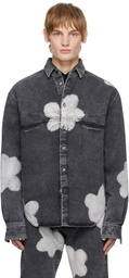 FORMA Black Bleached Flowers Denim Shirt