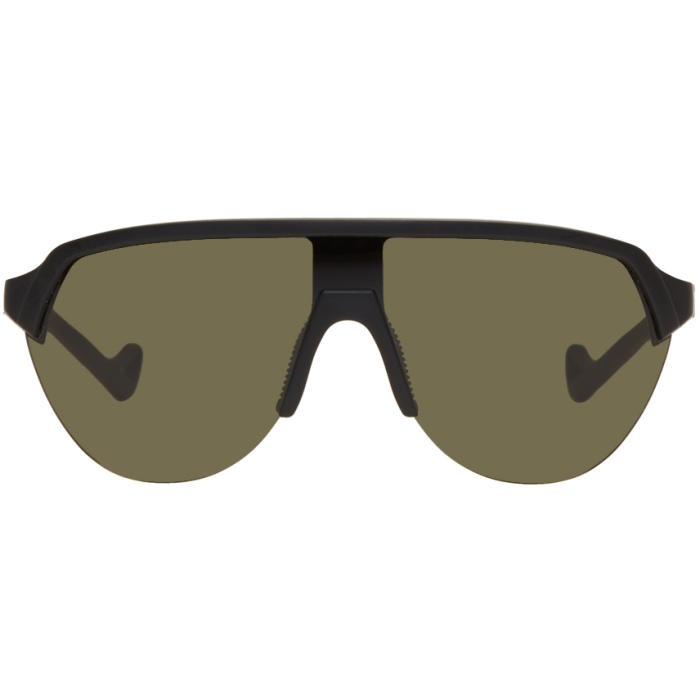 Photo: District Vision Black and Green Nagata Speed Blade Sunglasses 
