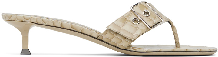Photo: CHRISTEN SSENSE Exclusive Beige 35mm Helix Kitten Heeled Sandals