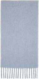 Marni Blue Brushed Alpaca Logo Scarf