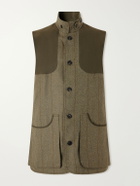 Purdey - Herringbone Wool-Blend Tweed Gilet - Green