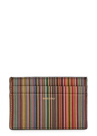 Paul Smith Signature Striped Leather Card Holder - Black - One Size