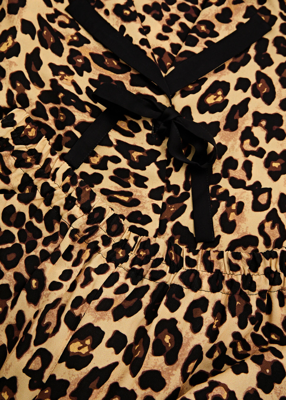 Sleeper The Bow Leopard-print Twill Pyjama set