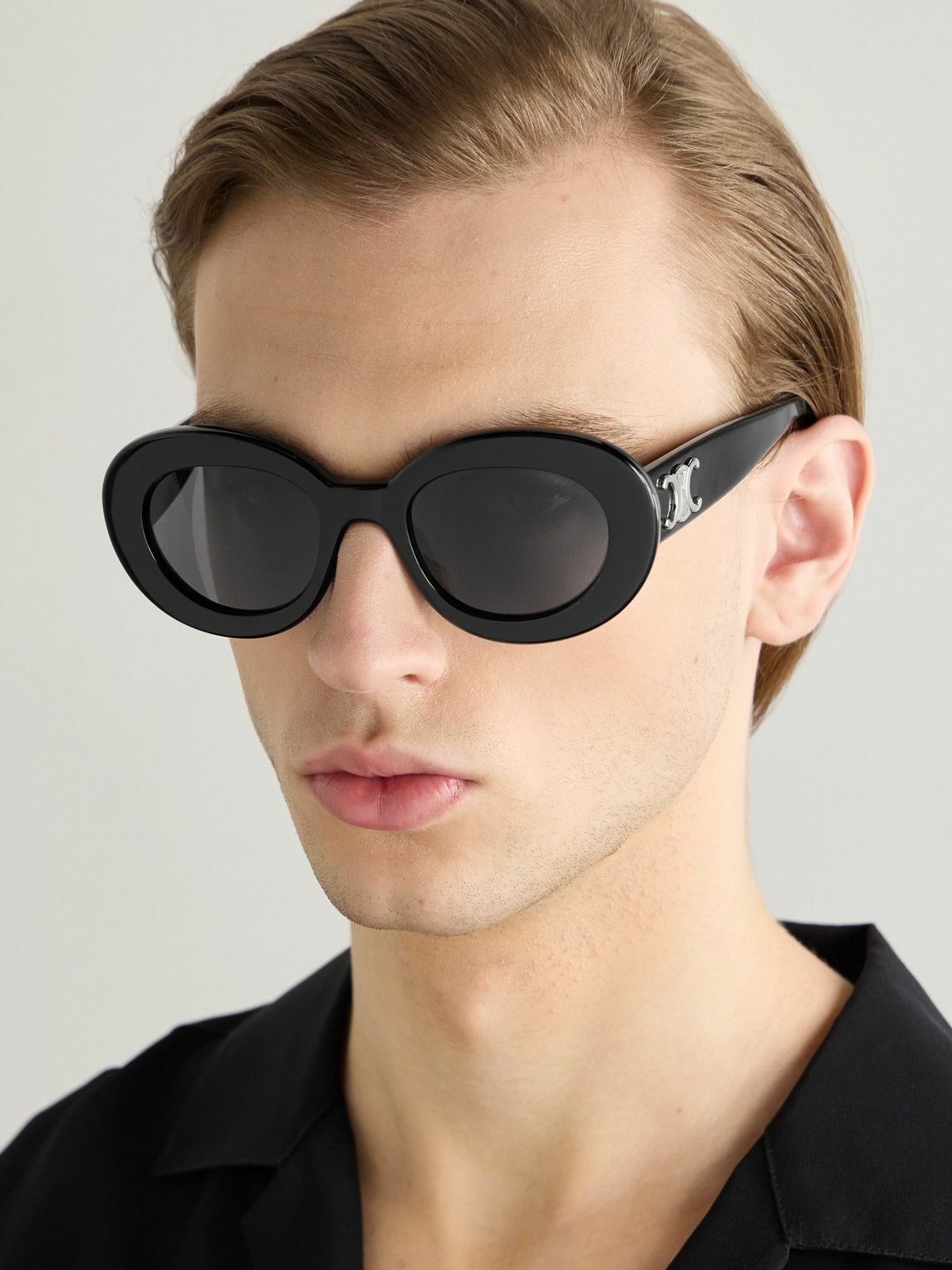 CELINE - Oval-Frame Acetate Sunglasses