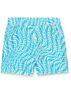 FENDI - Logo-Print Silk-Twill Shorts - Blue