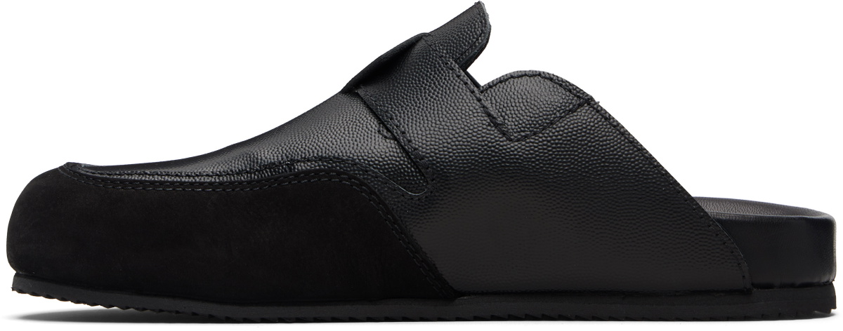 Casablanca Black Leather Outdoor Mule Loafers