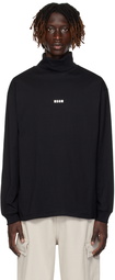 MSGM Black Printed Turtleneck