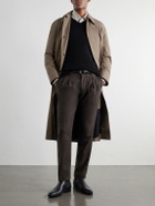 Slowear - Tapered Pleated Wool-Blend Flannel Trousers - Brown
