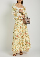 Agua BY Agua Bendita Anis Floral-print Linen Maxi Skirt Multicoloured