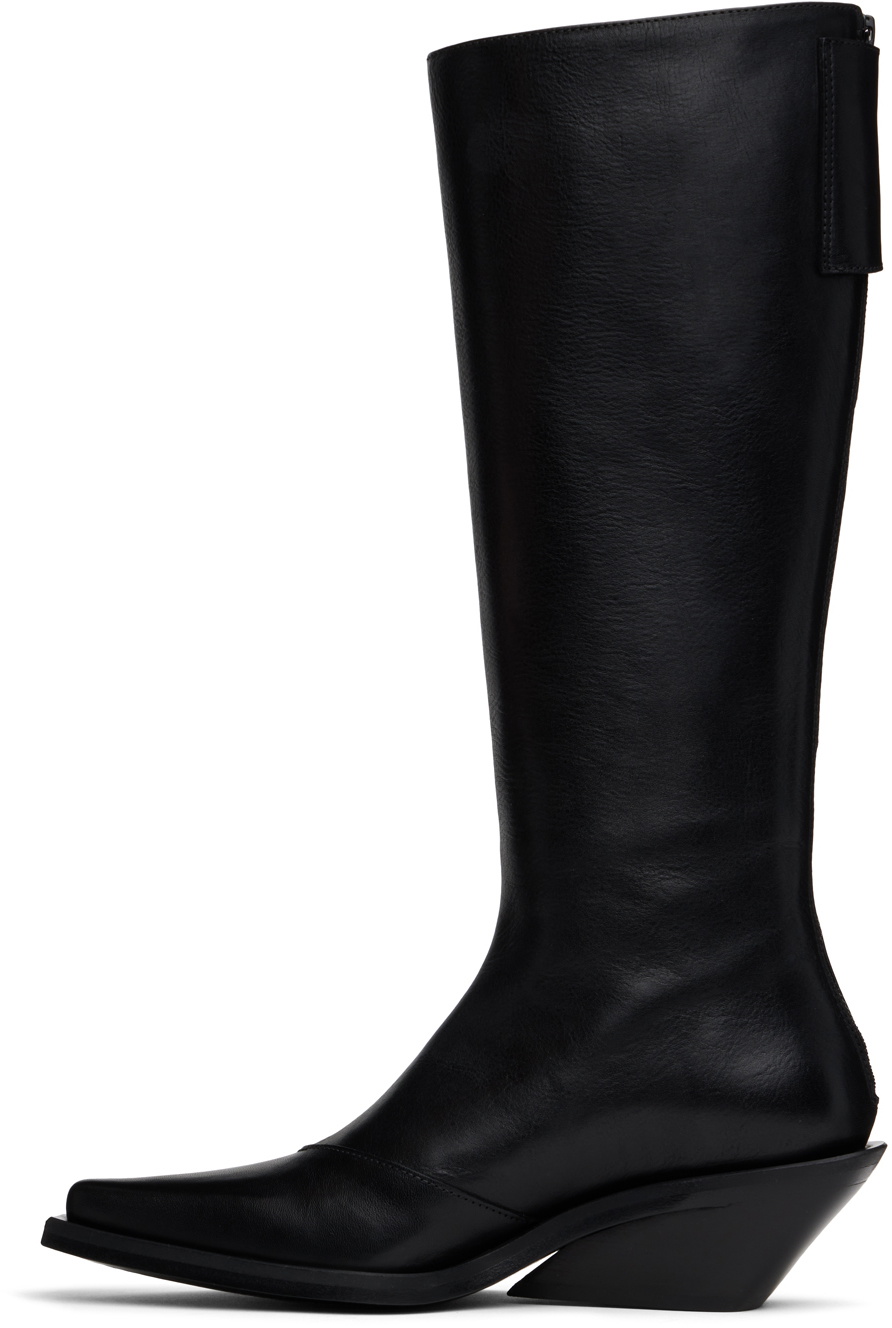 Ann Demeulemeester Black Auke Pointy Medium Heel Tall Boots