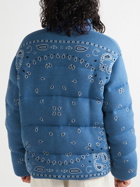 Alanui - Quilted Bandana-Jacquard Wool Down Jacket - Blue