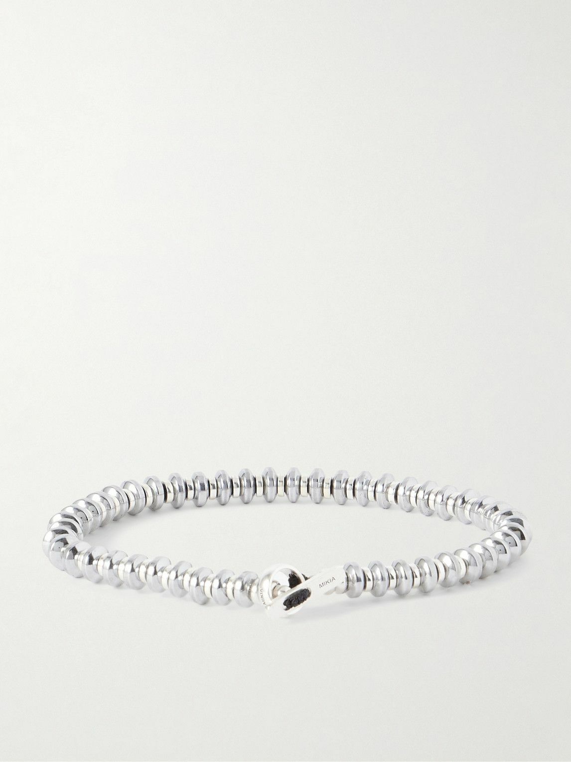 Mikia - Silver Hematite Beaded Bracelet - Silver