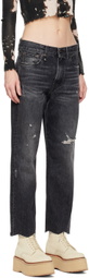 R13 Black Classic Boyfriend Jeans