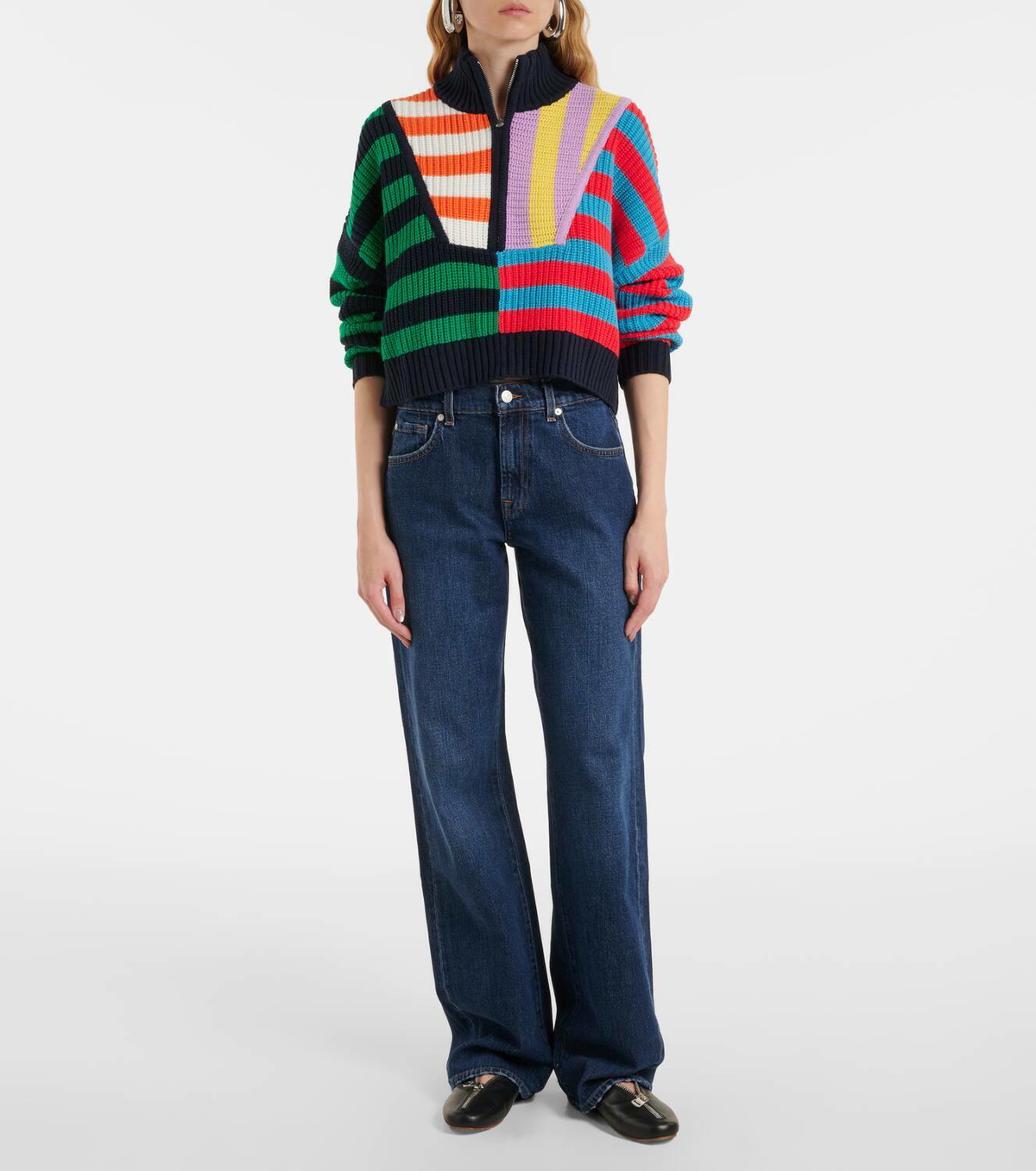 Staud Hampton knitted cotton-blend sweater