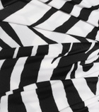 Halpern Off-shoulder zebra-print midi dress