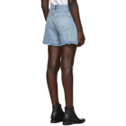 Helmut Lang Blue Denim Boy Fit Cut-Off Shorts