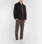 Camoshita - Tapered Pleated Wool Drawstring Trousers - Men - Brown