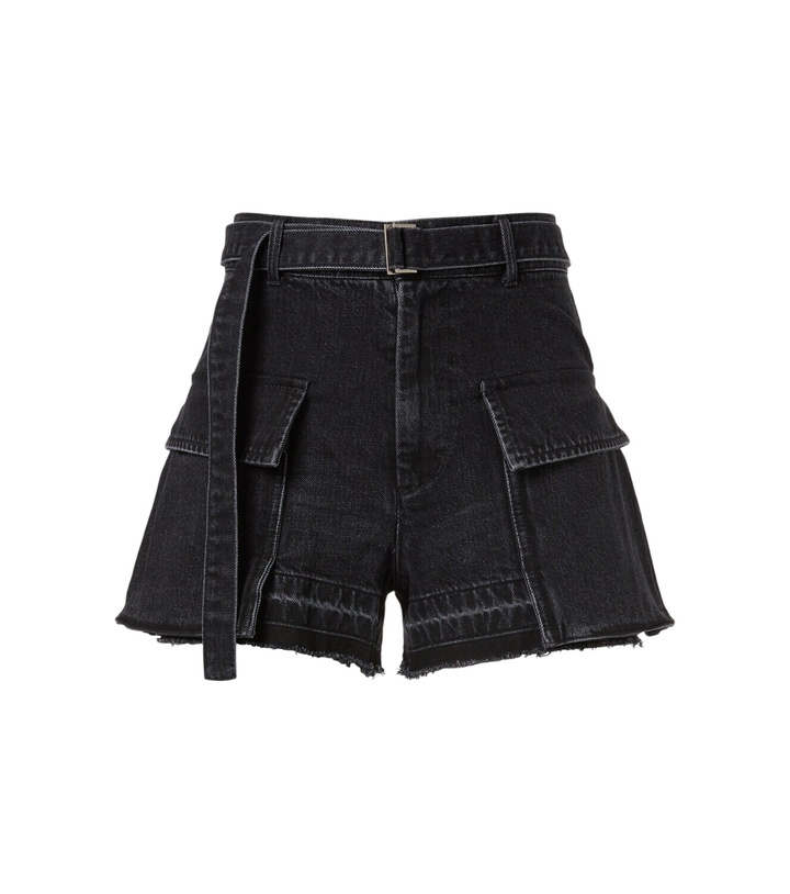 Photo: Sacai Belted denim shorts