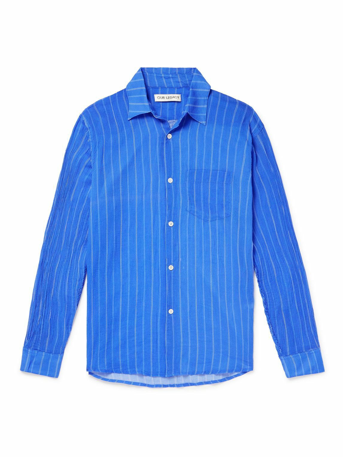 Our Legacy - Initial Striped Silk-Crepon Shirt - Blue Our Legacy