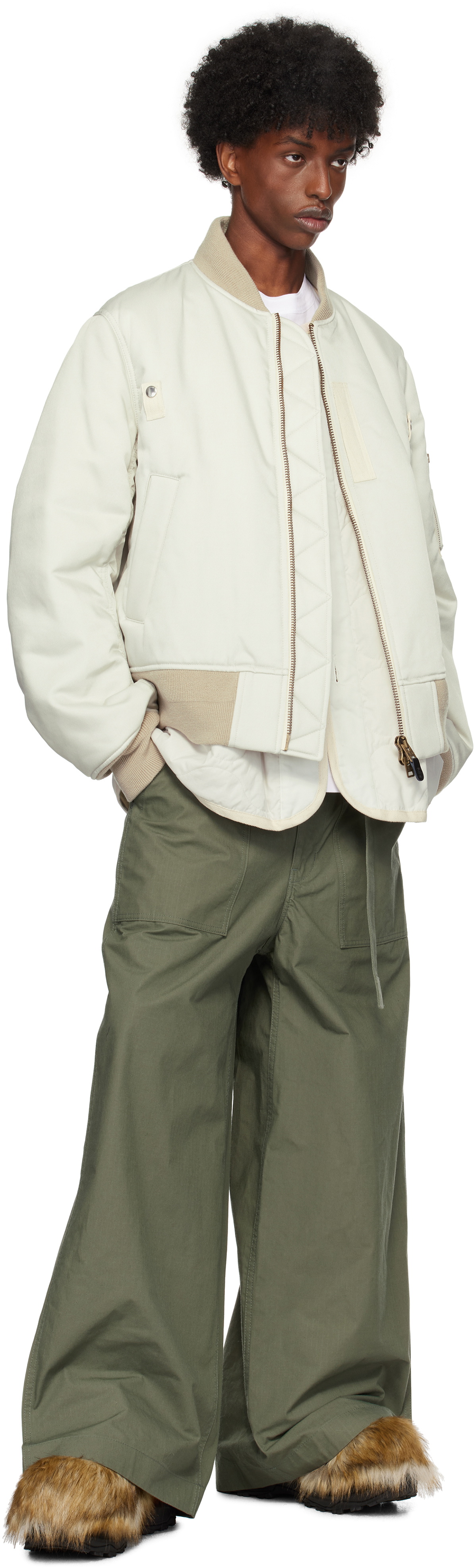 sacai Off-White SPIEWAK Edition Gabardine Bomber Jacket Sacai