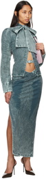 Masha Popova Blue Bow Collar Shirt