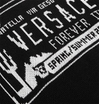 Versace - Slim-Fit Logo-Intarsia Cotton Sweater - Black