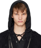 Vein Black Tassel Hood