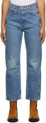 B Sides Blue Plein High Straight Jeans
