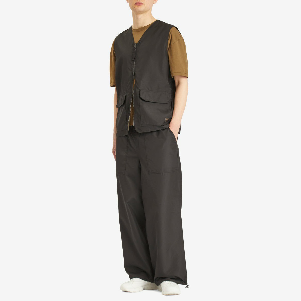 Taion Men's Military Reversible Wide Trousers in Black