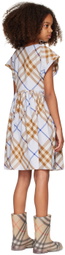 Burberry Kids Blue Check Cotton Dress