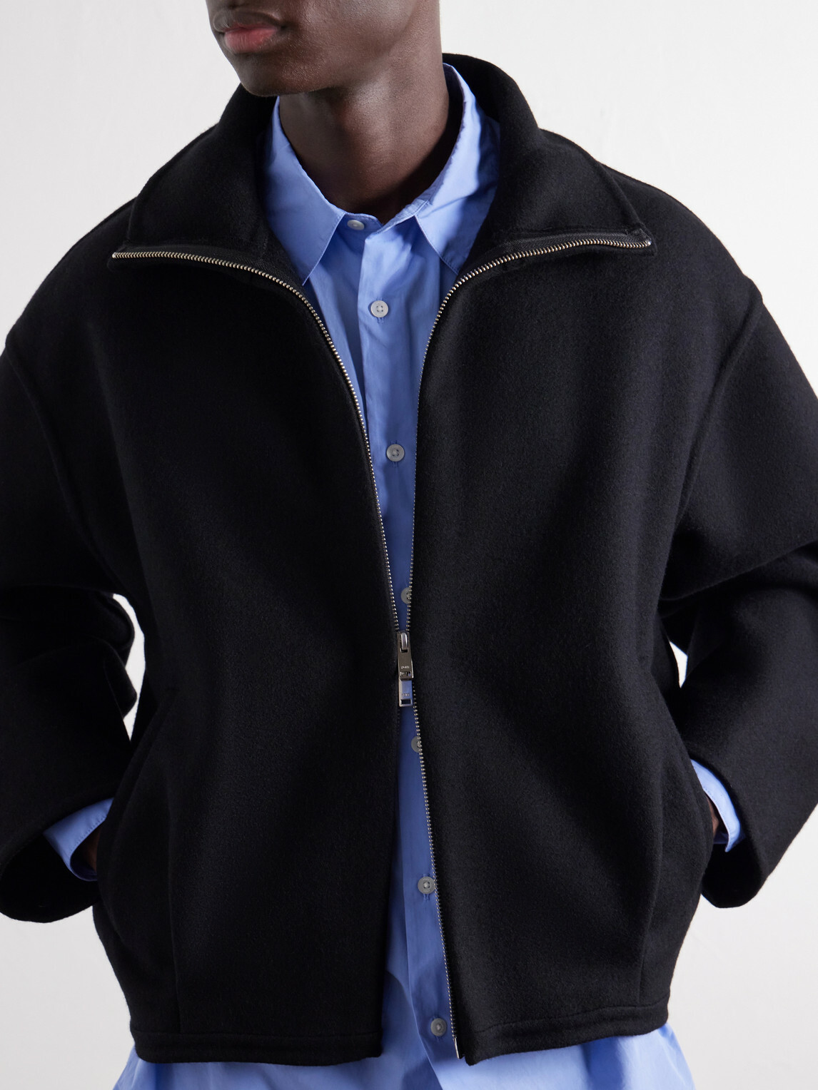 YOKE - Wool and Cashmere-Blend Felt Blouson Jacket - Black