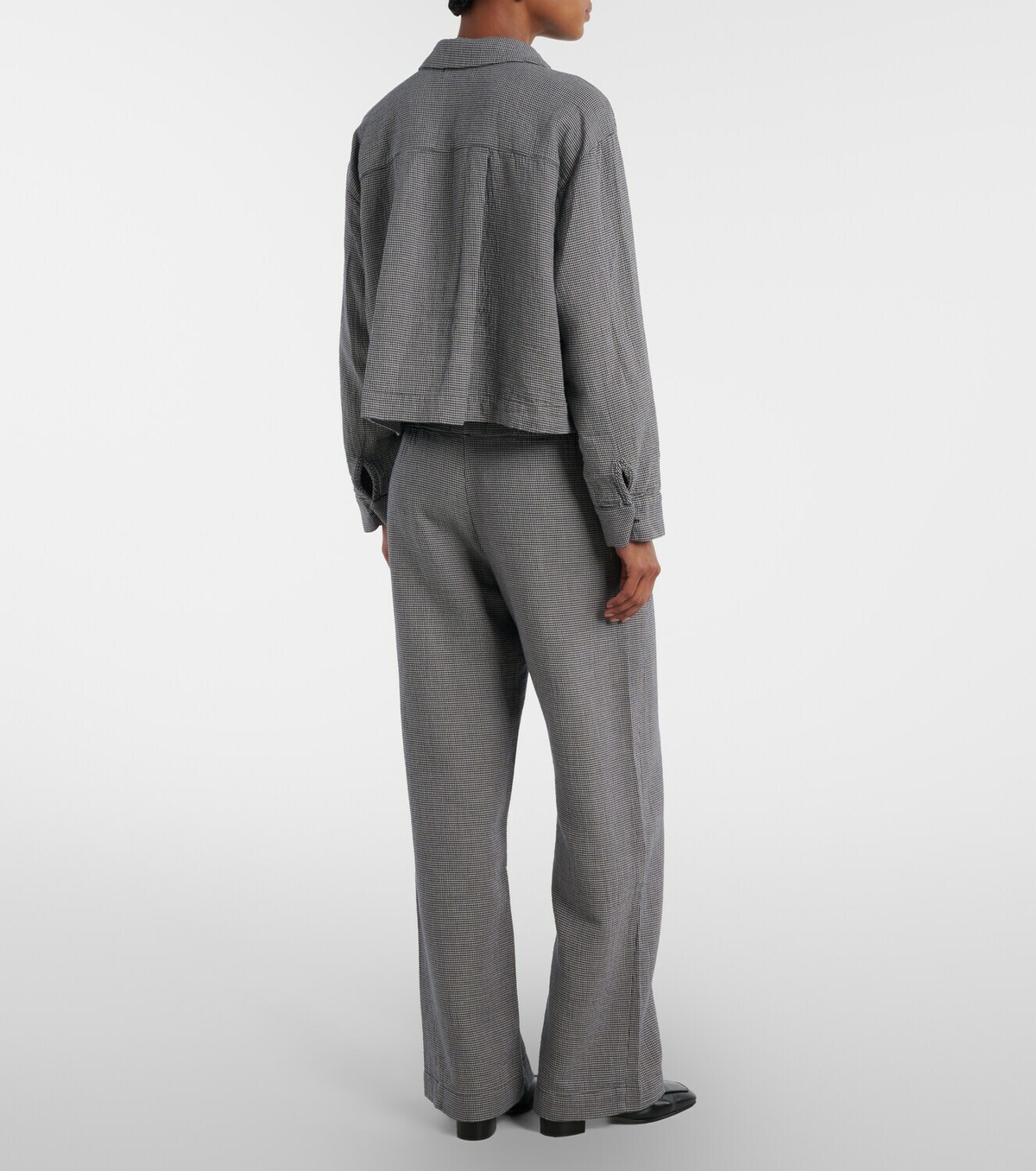 Velvet Braylen houndstooth cotton wide-leg pants