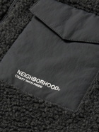 Neighborhood - Boa Shell-Trimmed Fleece Jacket - Gray