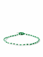 Mikia - Silver Beaded Bracelet - Green