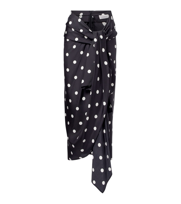 Photo: Sportmax Polka-dot silk satin wrap skirt