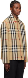 Burberry Beige Check Shirt Jacket