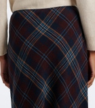 Dôen Elowette fringed plaid midi skirt