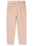 Officine Generale - Mory Straight-Leg Belted Cotton-Corduroy Trousers - Pink