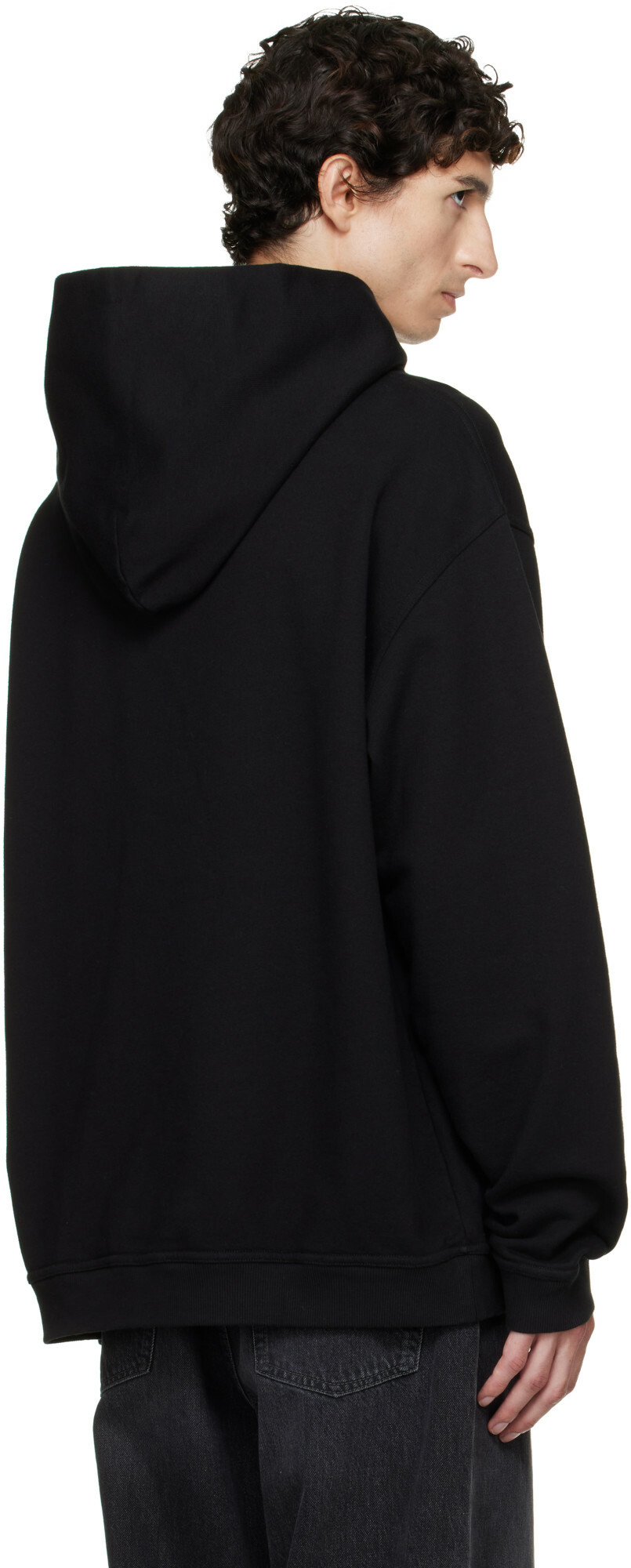 Maison Margiela Black Reversed Logo Hoodie