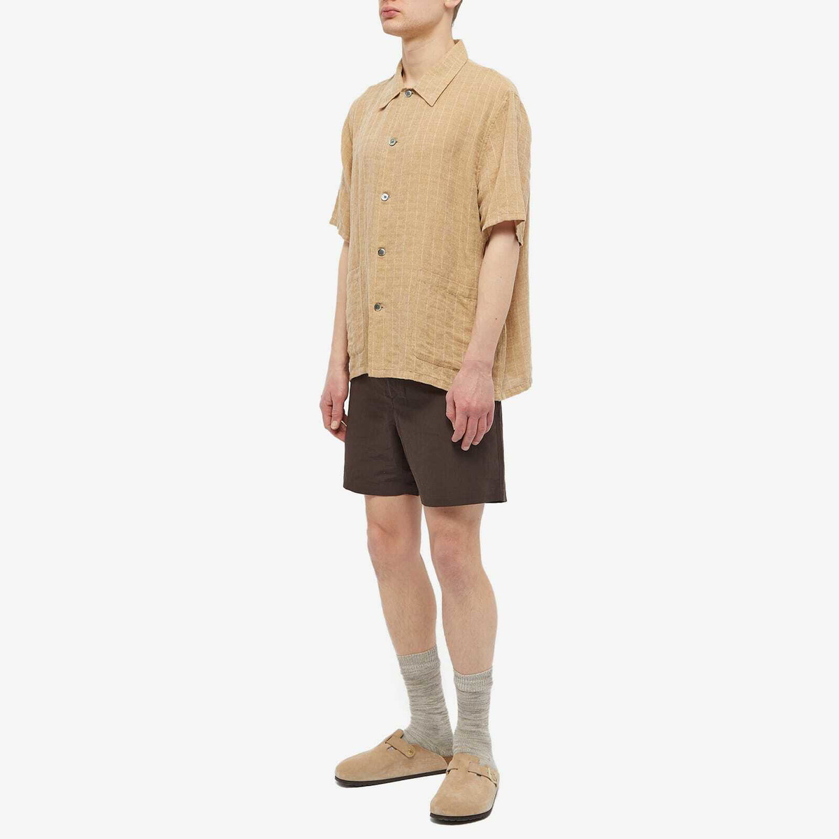 Auralee Men's Easy shorts in Dark Brown Auralee
